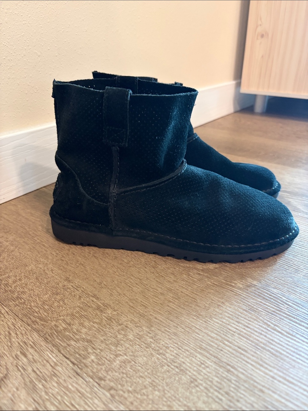 Women’s Ugg Black Suede Winter Ankle Boots